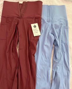 OTOS burgundy and blue leggings bundle - waist training!