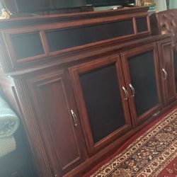 Tv Stand Or Cabinet Dark Cherry Colored Solid Wood 