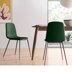 2 Green Velvet Chairs
