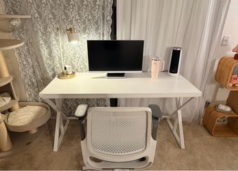 IBF 55” White Computer Desk / Office Desk