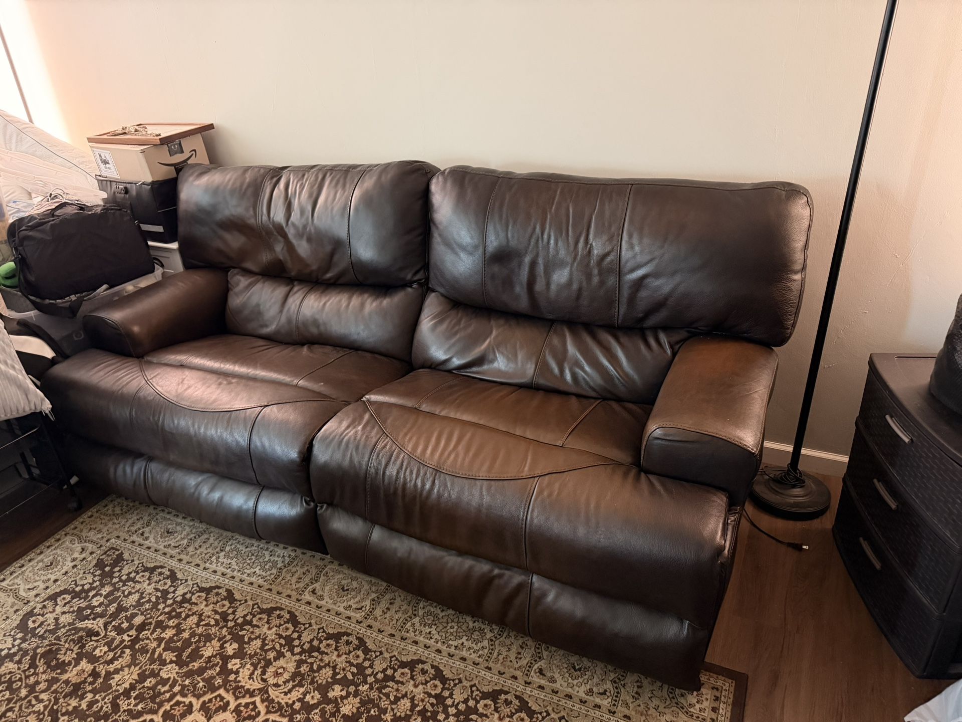 Leather electric couch