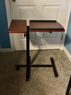 Adjustable Rolling Laptop Desk Premium Over Bed Sofa Table Stand