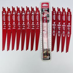 Lot of 15 Diablo Wood Cutting Reciprocating Saw Blades 9" General Purpose New