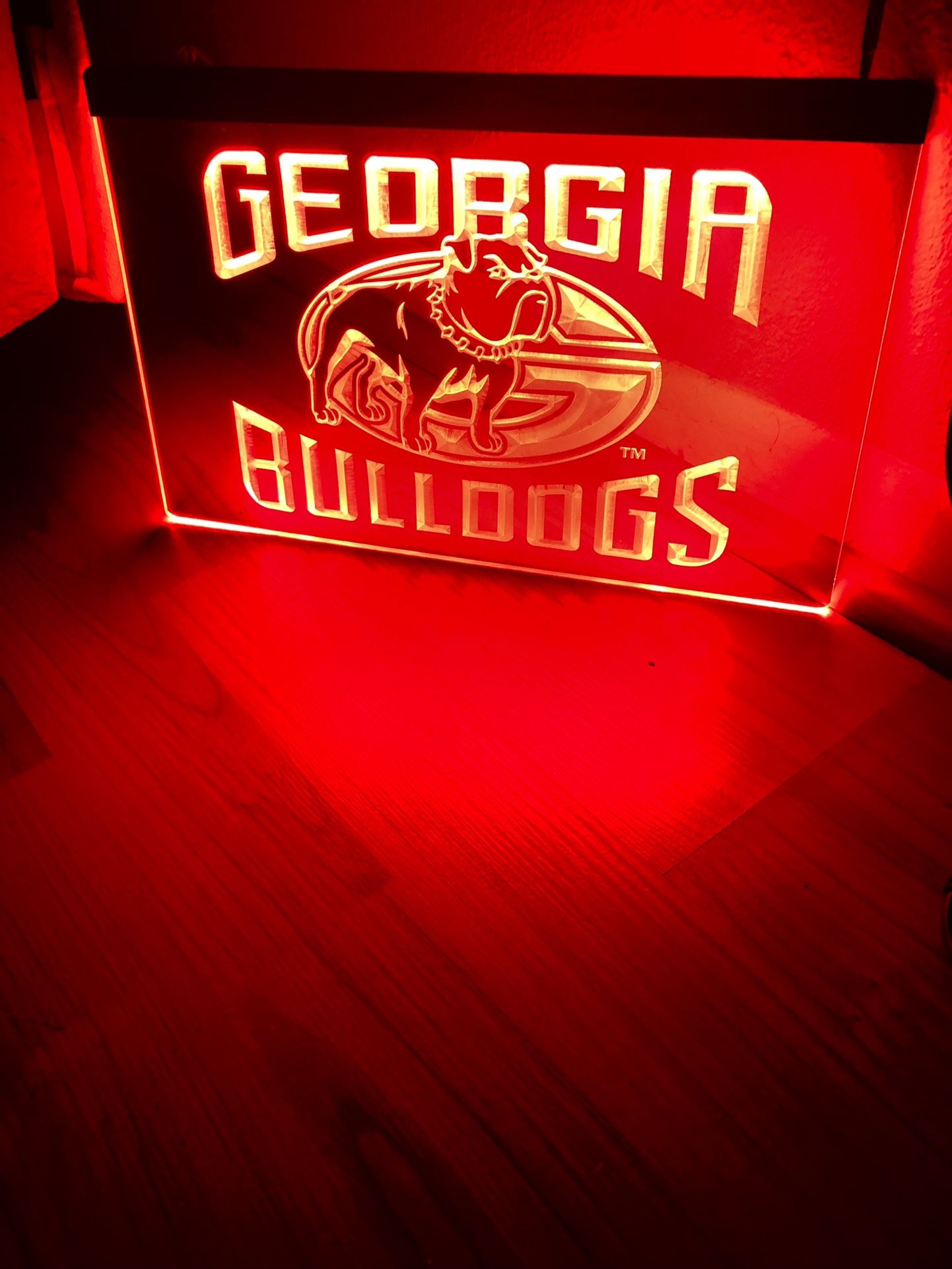 GEORGIA BULLDOGS LED NEON RED LIGHT SIGN 8x12