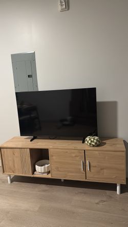 light Oak TV Console Table