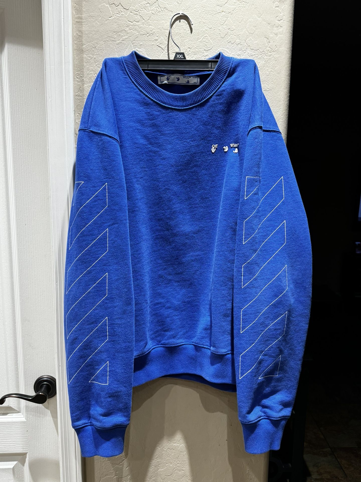 Off White Logo Crewneck Blue