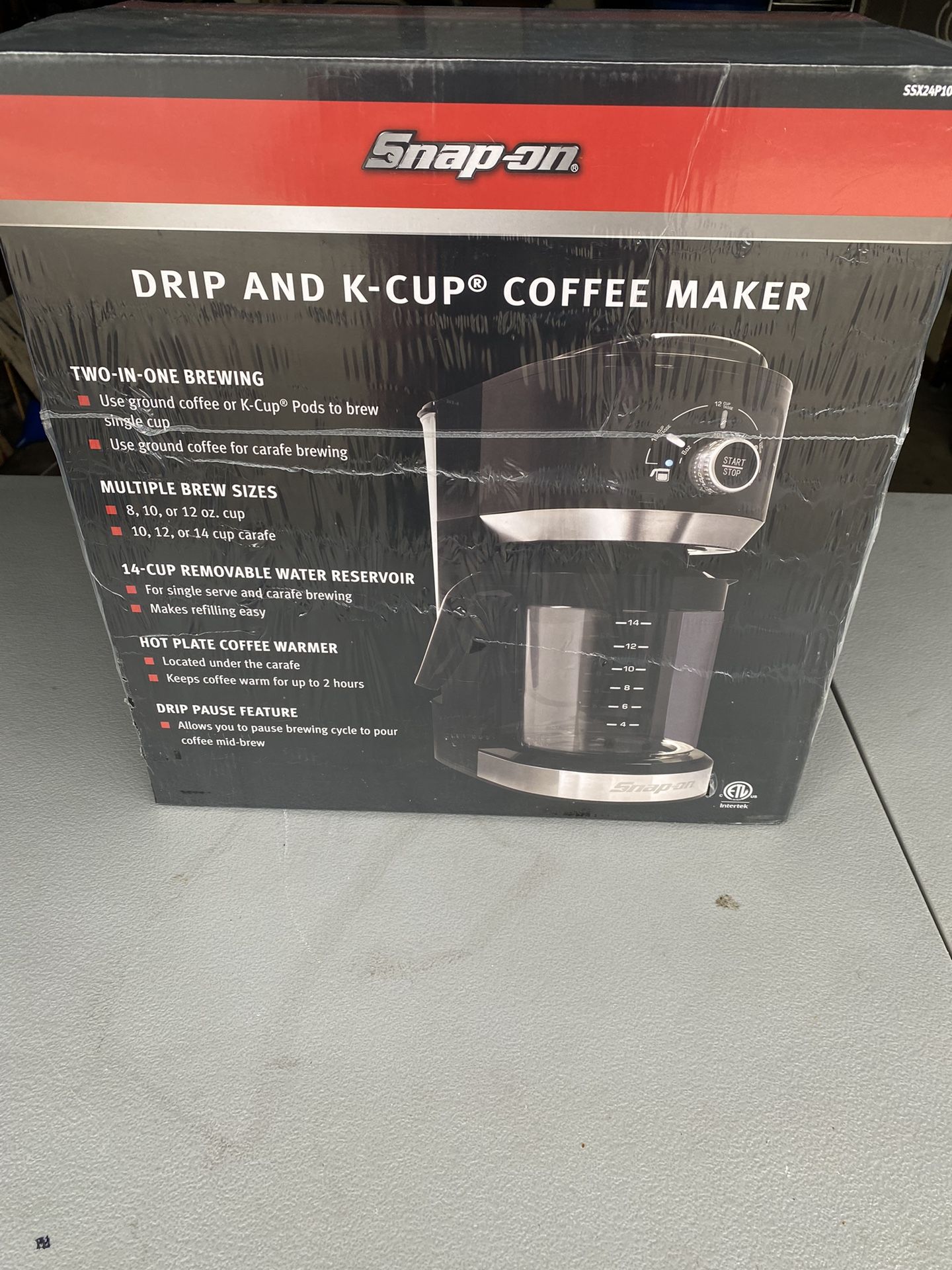 Snap-On  SSX24P101 Drip & K-Cup 14 Cup Two-In_One Coffee Maker NEW!