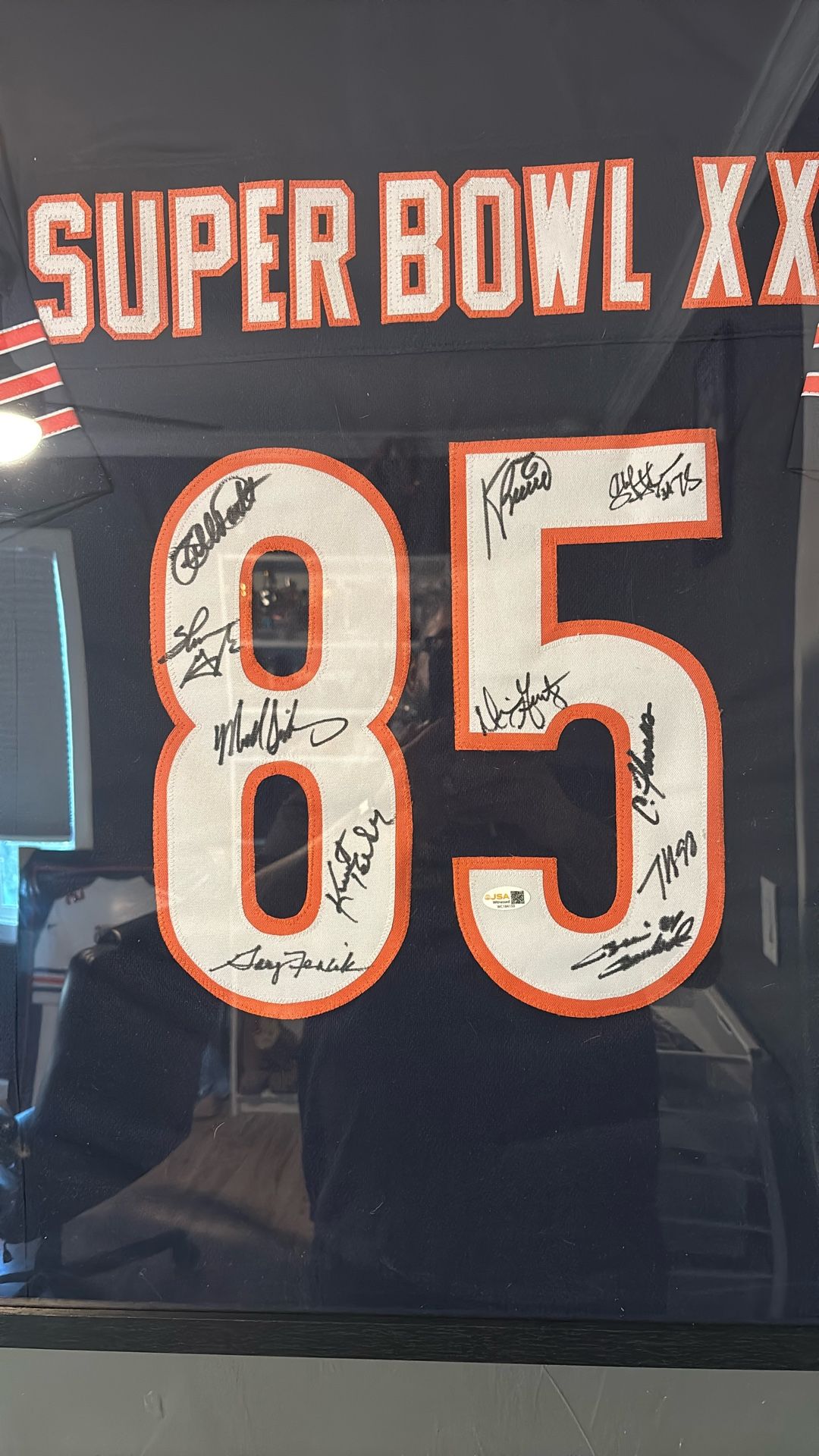 Custom 1985, Super Bowl 20 Chicago Bears Signed Jersey With 11 Player Signature Jsa Certified And Authenticated