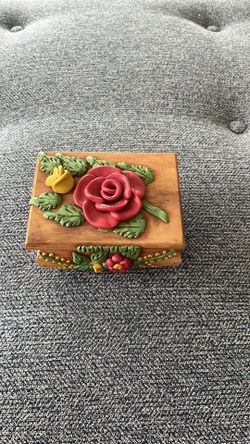 Hand Carved Wooden Box