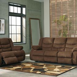 New Ashley Furniture Reclining Sofa And Loveseat 