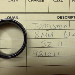 Men’s Tungsten Black 8mm Wedding Ring (size 11)