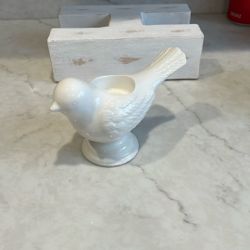 Christmas/White Bird Candle Holder