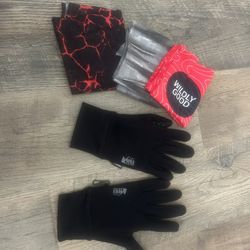 Three Neck Buff And REI Polartec Gloves 
