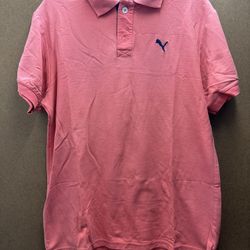 PUMA Men's Essentials Pique Polo Shirt Medium Bubblegum Black