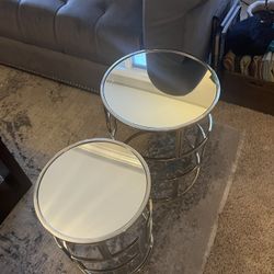 Modern Silver Round End Tables