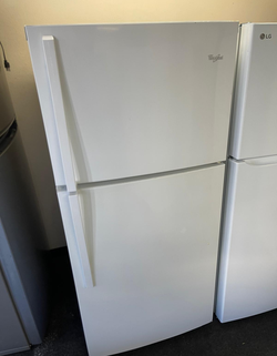 Whirlpool Top Freezer Fridge – White, Glass Shelves, Clean