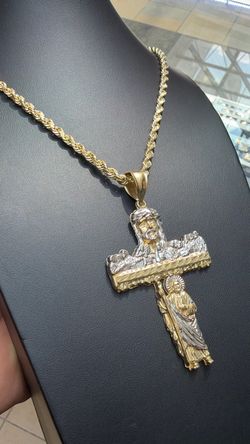 Gold chain jesus pendant 10kt
