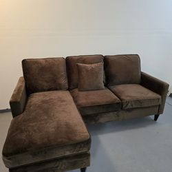 SOFA COUCH LOVESEAT LOVE SEAT SECTIONAL MODERN SUEDE CHAISE 
