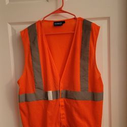 Construction Safety Shirt Work Vest Adult Large Halloween Costume 