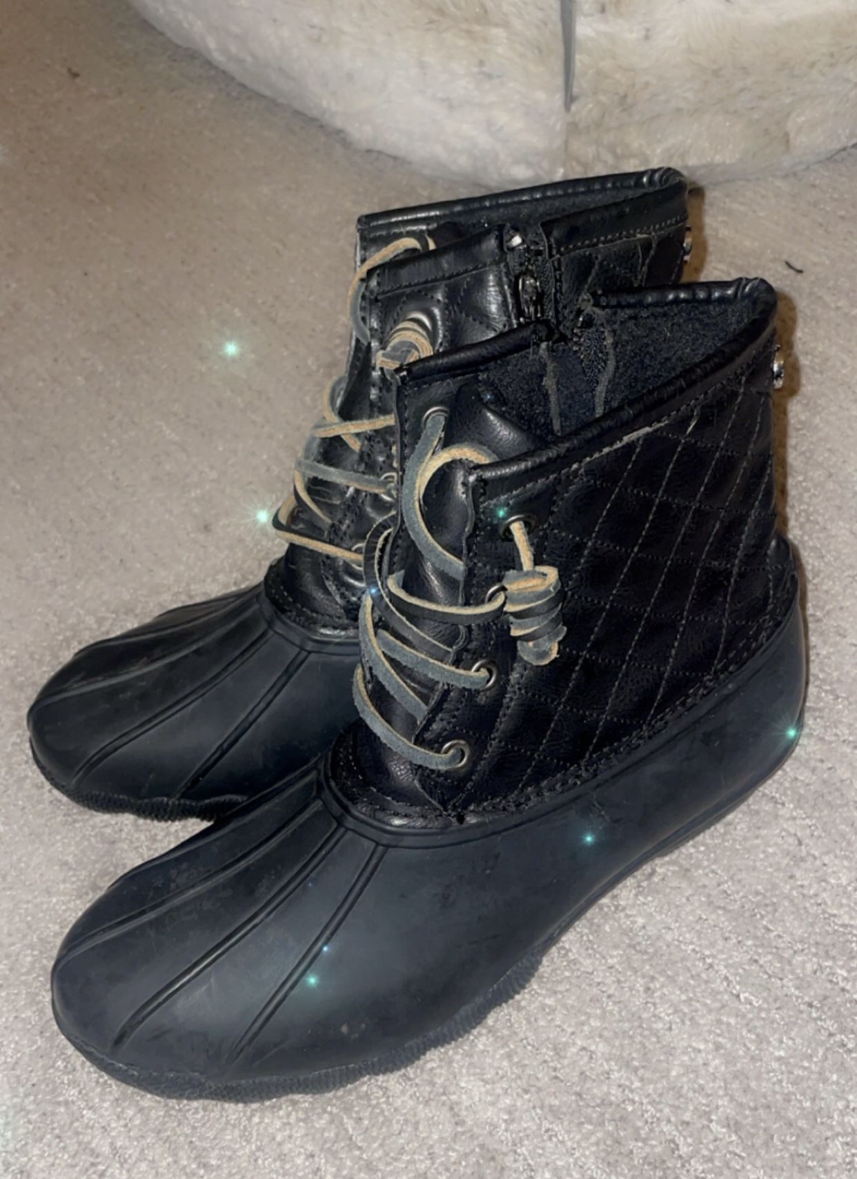 Steve Madden quilted Leather Rain Boots (Size 9) OBO