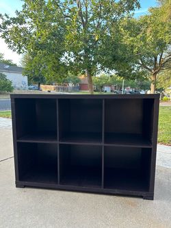 Black 6-Cube Storage Bookcase Shelf Unit
