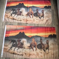 Used Horses Flags Size 3ftx5ft 