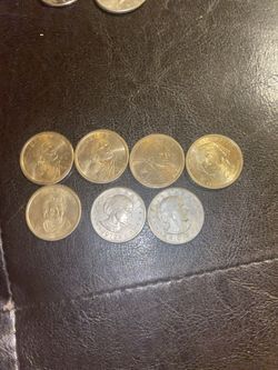 7 Whole Dollar Coins 5 Gold 2 Silver Dollars Coins