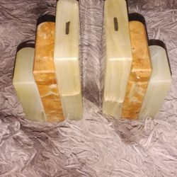 Vintage ONYX book Ends Shaped Like Books HEAVY 5x3x3 1/2 
