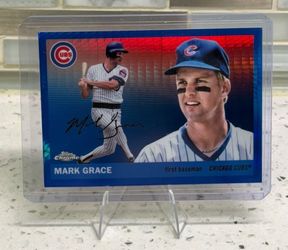 2025 Topps Chrome Platinum MARK GRACE #383 Blue Prizm Refractor Cubs Color Match