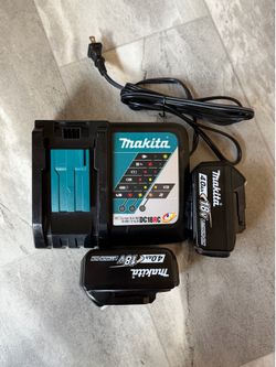 Makita 18V LXT Lithium-Ion High Capacity Battery Pack 4.0Ah with Fuel Gauge (2-Pack) and charger        Price is firm $130