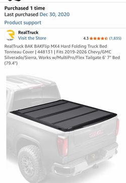 BAKFlip MX4 Hard Folding Truck Bed Tonneau Cover | 448131 | Fits 2019-2026 Chevy/GMC Silverado/Sierra, Works w/MultiPro/Flex Tailgate 6' 7" Bed (79.4"