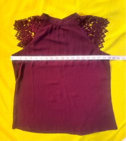 Express Wine Lace Sleeve Halter Camisole. SIZE M