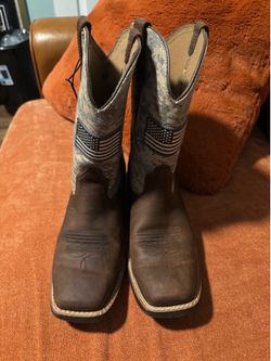 Ariat Youth Western Cowboy Boots Brown Sz 4.5 Digital Camo Square Toe