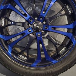 Custom 20in Blue Rims