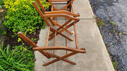 Vintage oak frames for canvass chairs