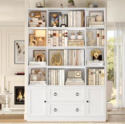 White Bookshelf with Doors