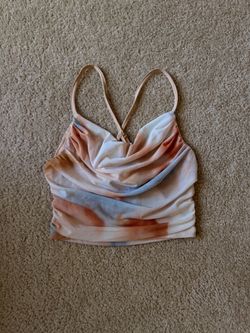 Ruched Cowl Neck Pastel Crop Top