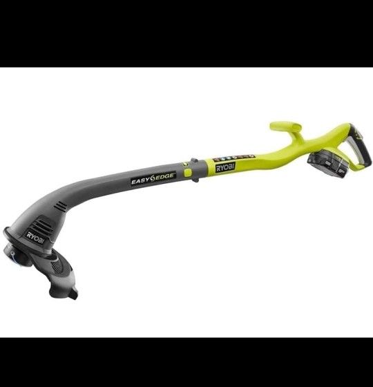 RYOBI Battery Powered Cordless String Trimmer & Edger, 18-Volt, 1.3 Ah, Includes 10-inch Cut Width, 1 Hour Charge, Compatible with all RYOBI ONE+ Tool