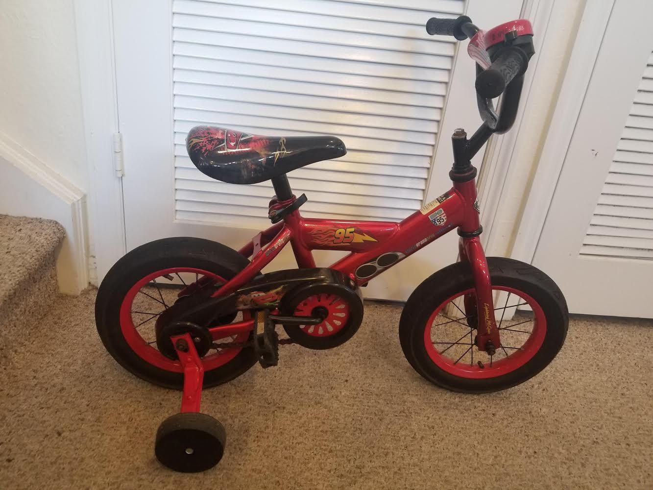 Kids Lighting McQueen Bike W/ Training Wheels