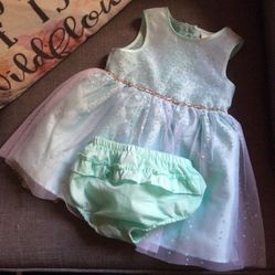 Mint green baby dress
