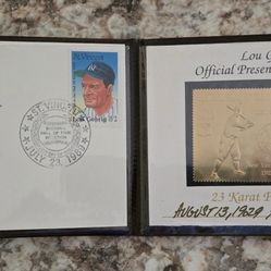 Lou Gehrig 23 Karat Pure Yellew Gold Stamp