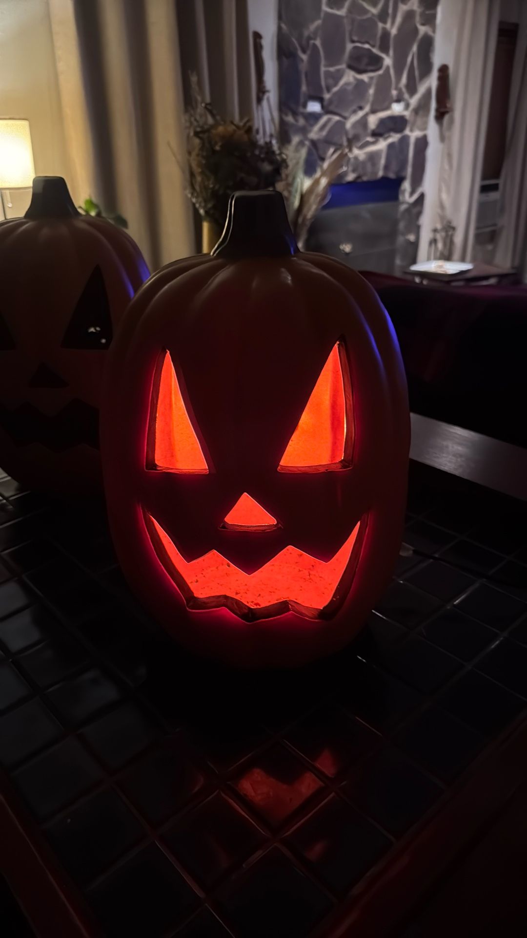 (2) Large Pumpkins Both Like New