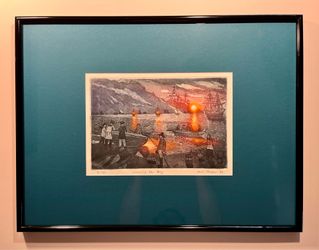 Vintage 1986 AVI THAW "Leaving the Bay” Limited Edition 5/150 Etching, Signed