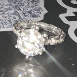 Moissanite Silver Ring 