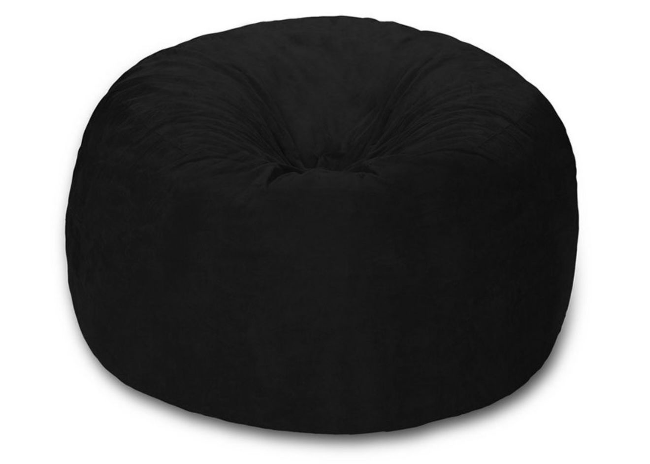 5’ Large Bean Bag Chair with Mory Foam Filling and Washable Cover Black - Relax Sacks: Suede upholstery, Indoor Use, No Assembly Required 