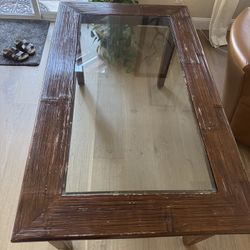 Wood And Glass Dining Table Set $150
