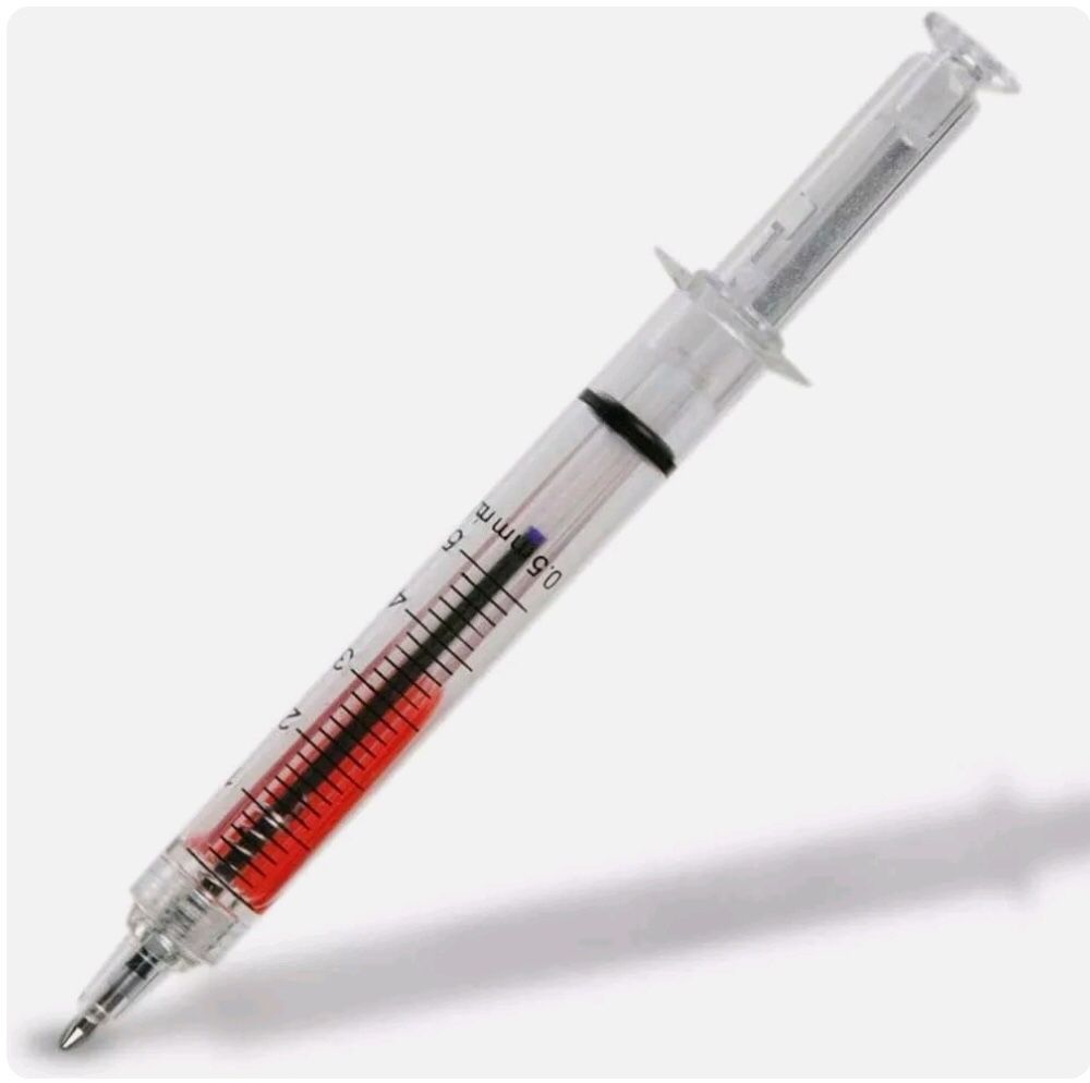 Fake Blood Syringe Pens Black Ink $3 Each