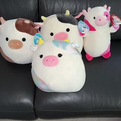 Cow and mushroom Squishmallows