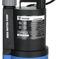 Submersible Water Pump 1/3 HP 2450GPH Utility Pump Thermoplastic Electric Portab