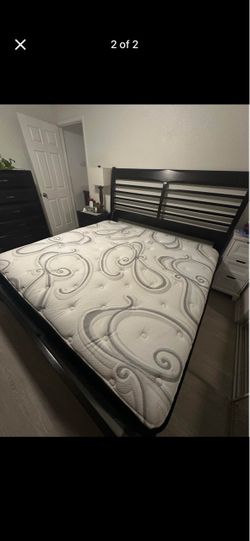 Sealy Cal King Mattress with frame and headboard
